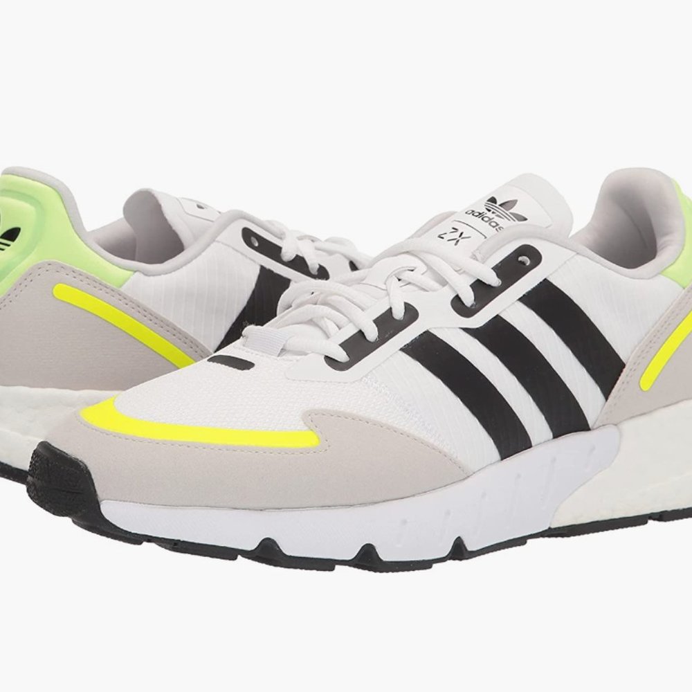 adidas Originals Mens ZX 1K Boost White Solar Yellow, 9